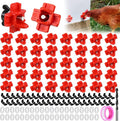 40 Pcs Horizontal Chicken Water Nipples with Drill Bit, Leakproof Poultry Water Nipples, Durable ABS & Stainless Steel, Automatic Chicken Waterer Spouts for Coop Outdoor Use