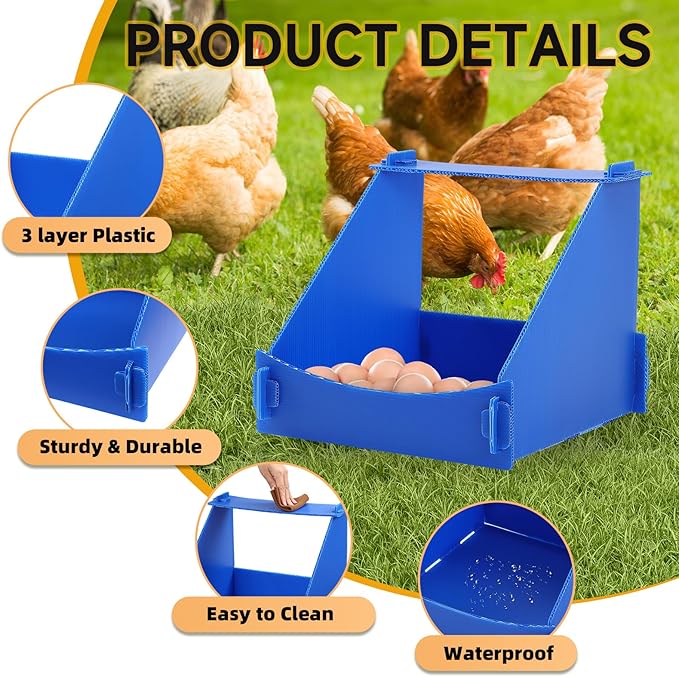 Felmis Chicken Nesting Box,Chicken Nesting Boxes for Laying Eggs, Big Duty Laying Nest Box for Hens, Duck and Poultry, 4 Pack