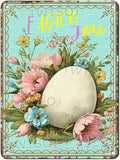 Easter Egg Retro Tin Sign Fun Metal Sign “Easter Joy” For Home Living Room Garden Yard Outdoor Wall 12X16Inch