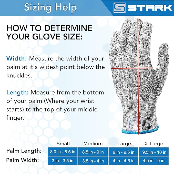 Cut Resistant Gloves, Level 5 Protection, Kitchen Cut Gloves for Meat, Shucking, Fillet, Mandolin Slicing, Carving, 2 Pair, Small