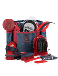 11-Piece Professional Horse Grooming Kit with Waterproof Tote Bag, Non-Slip Silicone Grip Brush Set, Curry Comb, Hoof Pick & Mane Comb Shadowberry