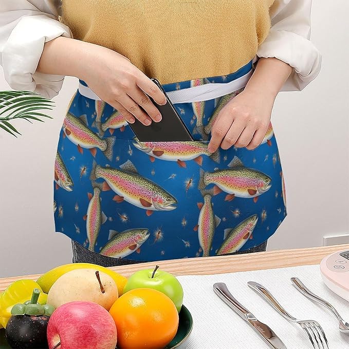 Short 3 Pockets Waist Waiter Waitress Half Apron Waterproof Chef Aprons
