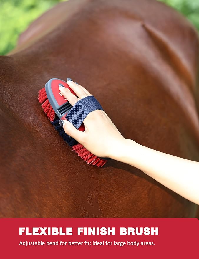 11-Piece Professional Horse Grooming Kit with Waterproof Tote Bag, Non-Slip Silicone Grip Brush Set, Curry Comb, Hoof Pick & Mane Comb Shadowberry
