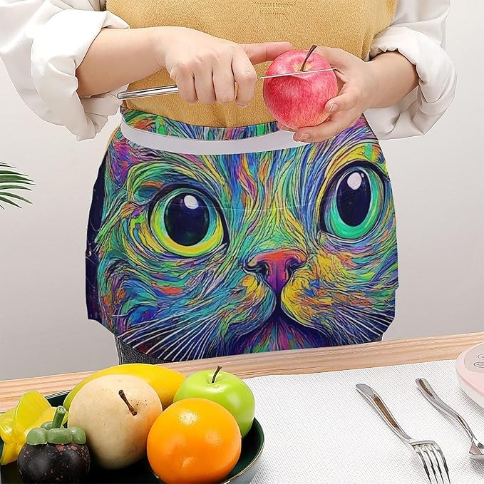 Unisex Half Waiter Waist Short Apron Waterproof Chef Works Waitress Aprons