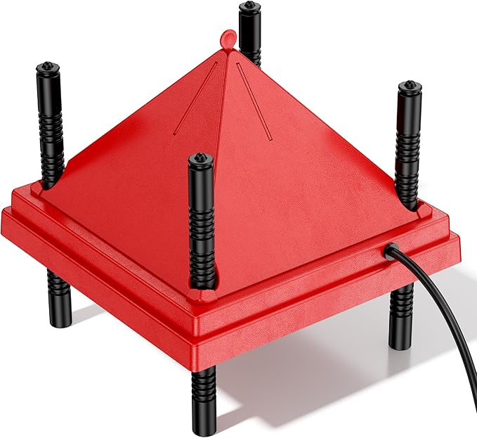 Brooder Plate for Chicks with Anti-Roost Cone, Chick Brooder Heater Red 10" x 10" with Constant Temperature