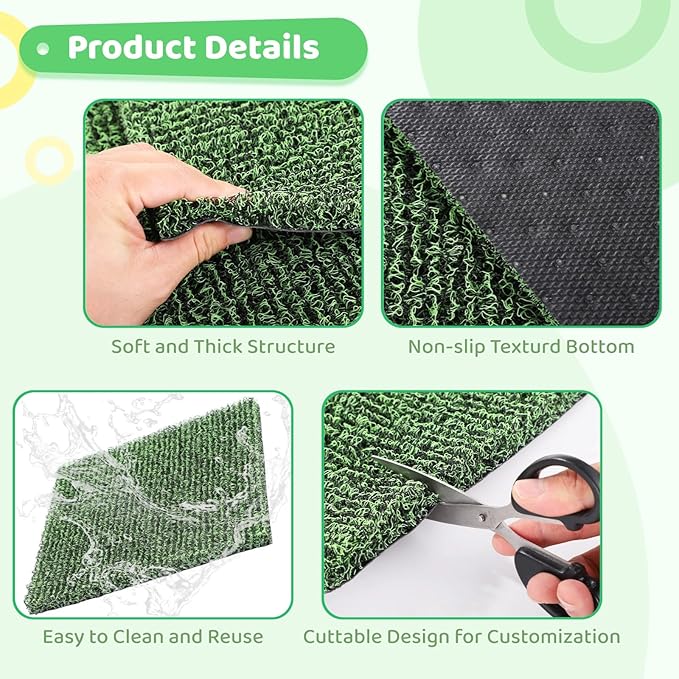8 Pcs Chicken Nesting Pads, Washable Nesting Box Liners for Chicken Coop, Reusable Plastic Nest Box Pads with 4 Pcs Fake Wooden Eggs, Chicken Laying Mats, 12×12×0.8 inch