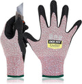 DEX FIT Level 5 Cut Resistant Gloves Cru553, 3D-Comfort Fit, Firm Grip, Thin & Lightweight, Touch-Screen Compatible, Durable, Breathable & Cool, Machine Washable; Red M (8) 1 Pair