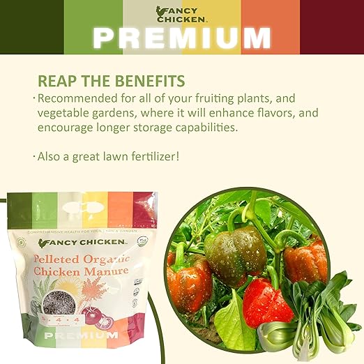 Premium Manure – 5lb Pelleted Organic Chicken Manure Fertilizer with Natural Performance Enhancers | All-Natural Plant Food Ideal for Vegetables Gardening & Farming USDA (2 Pack)