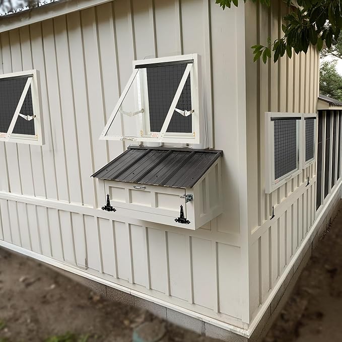 Chicken Coop Window 14" W x 21" H, Flush Mount Tilt Out Brown for Chicken Coops, Sheds, and Playhouses 1 PK (WCC1421BR-BX1)