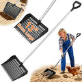 Chicken Poop Scooper & Rake 2-in-1, Chicken Coop Accessories with 13in Wider PP Head & Adjustable Stainless Steel Handle, 33''-69'' Pooper Scooper Sand Sifting Shovel Litter for Small Farm Animals