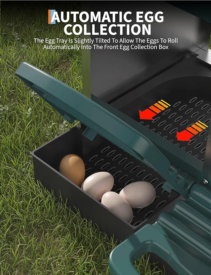 Chicken Nesting Boxes, 3 Hole Metal Rollaway Nest Box for Laying Hens with Cleanable Pull-Out Trays Wall Mount or Placed Design for Easy Egg Collection & Cleaning(Includes Legs)