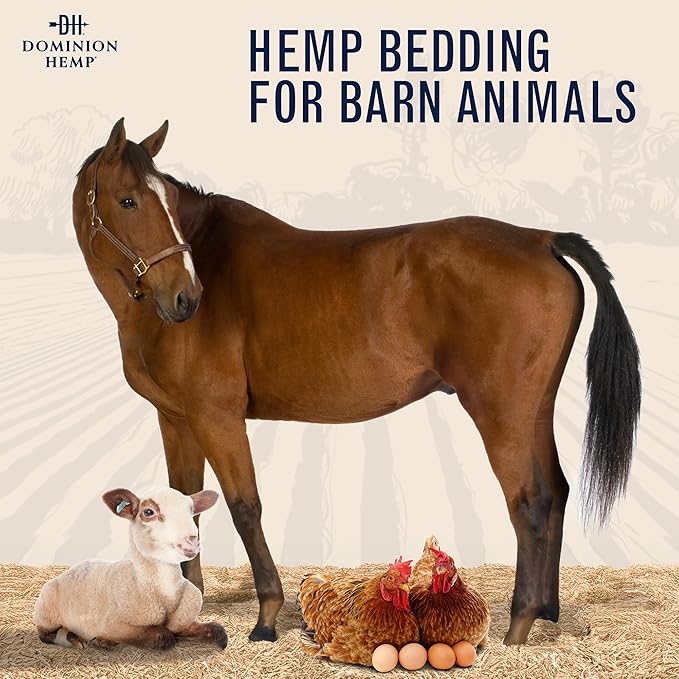 Premium Hemp Bedding for Chicken Coops in Bulk 285L – USA-Grown & Processed Nesting Material for Newly Hatched Chicks – Soft Brooder Cover for Poultry & Pet Bedding, 1-Pack