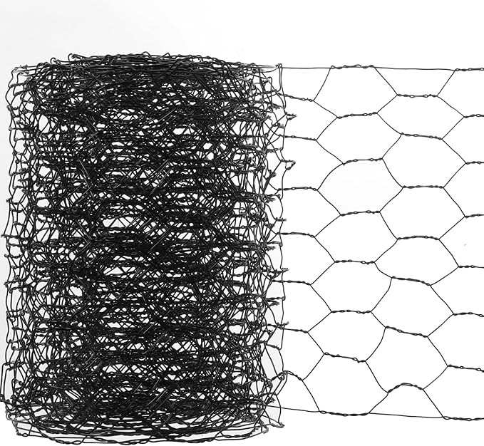 Chicken Wire for Crafts, 4.13in x 118in Sturdy Practical Chicken Wire Fence Multifunctional Wires Mesh Roll for Garden Floral Arrangements Craft Projects(Black)