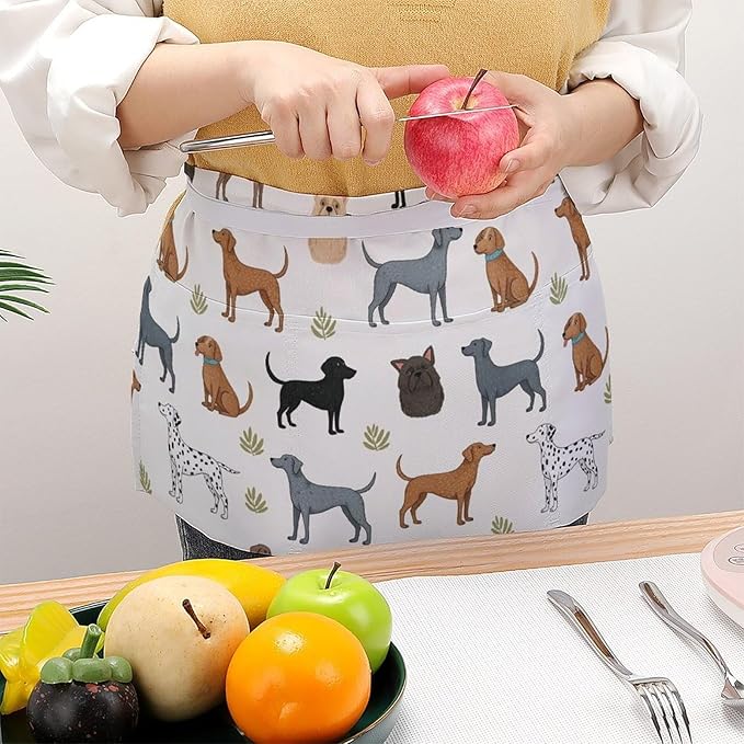 Unisex Half Waiter Waist Short Apron Waterproof Chef Works Waitress Aprons