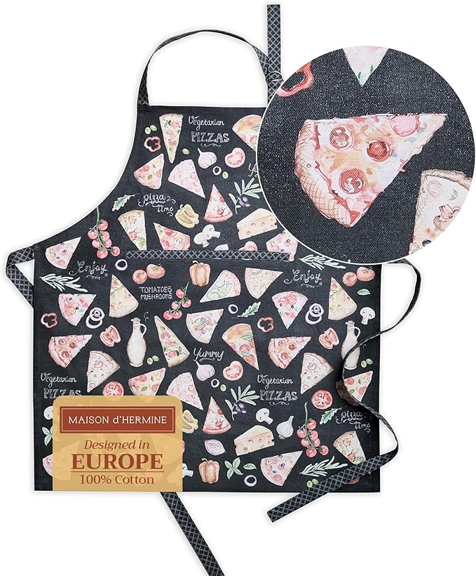 Maison d' Hermine 100% Cotton Apron for women with Pocket Kitchen Chef Apron for Men Cooking Easter Decorations