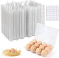 Egg Cartons 60 Pieces, Egg Cartons Cheap Bulk, Eggs 12 Count, Clear Plastic Reusable Egg Tray Container Holder for Family Pasture Chicken Farm Refrigerator Storage, Business Market with Sticker Labels