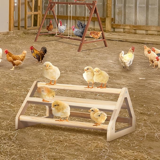 PETSFIT Chick Roosting Bar Prevent Rotation Design, Solid Wooden Thicken Rooster Perch for Coop and Brooder for Birds, Baby Chicks