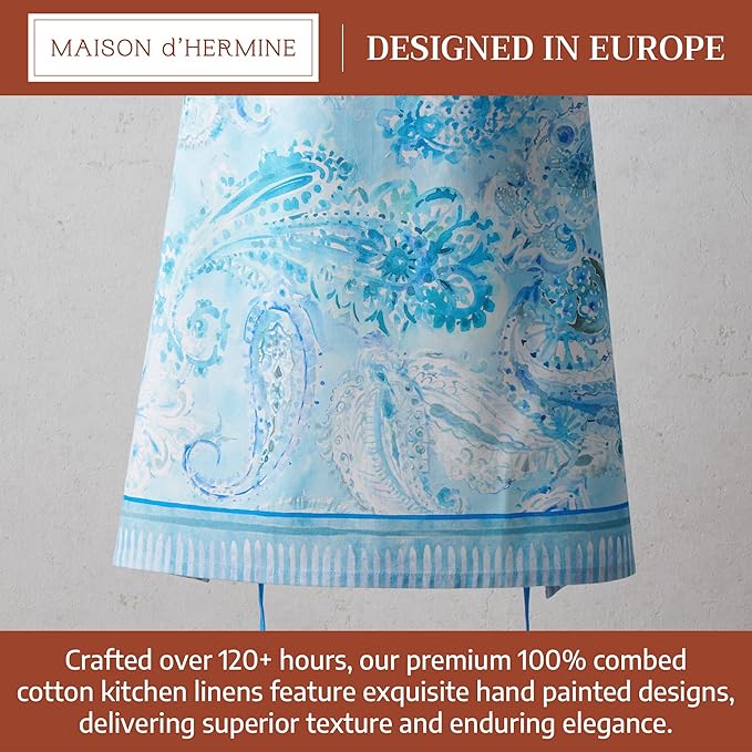 Maison d' Hermine 100% Cotton Apron for women with Pocket Kitchen Chef Apron for Men Cooking Easter Decorations