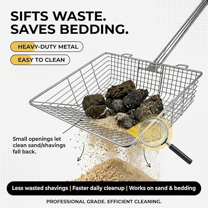 Chicken Scooper, Goat Poop Scooper, Chicken Coop Shovel, Poop Rake and Scoop, Chicken Coop Scooper for Sand, Heavy Duty Chicken Poop Scooper, Coop Cleaning chicken coop cleaning tools