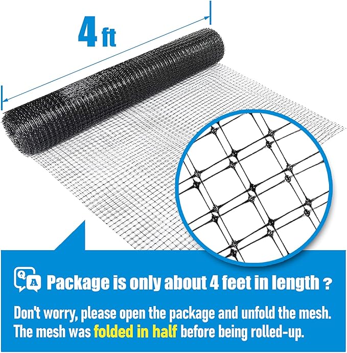 Fencer Wire 7 ft. x 100 ft. Garden & Plant Protective Netting with 3/4" Mesh, Reusable & Doesn't Tangle, Protection Against Bird, Deer and Other Animals, Multiple Choices Available