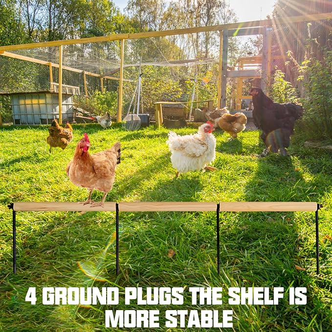 2 PCS Chicken Toys,Extra Long Chicken Perch Toys,Woodern Chickens Roosts and Perches Stand Training Perch for Poultry Rooster Chicks Large Bird Chicks Parrot, 44.88” Long