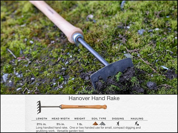 IDEALSPATEN Small Garden Tool Set Collection - 4 Piece Set - Panzer Field Shovel, Heidelberg Hand Mattock, Hanover Hand Rake, Lübeck Hand Shovel