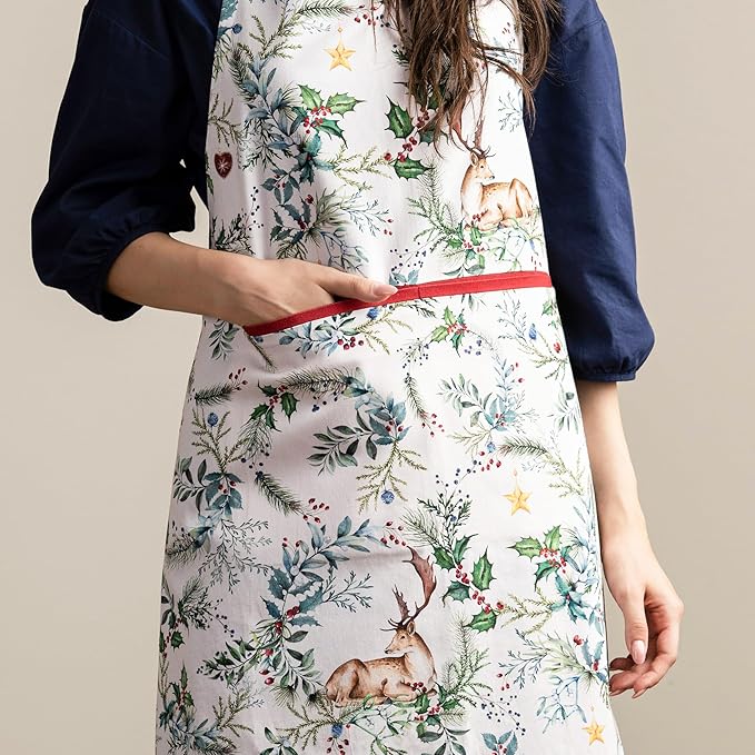 Maison d' Hermine 100% Cotton Apron for women with Pocket Kitchen Chef Apron for Men Cooking Easter Decorations