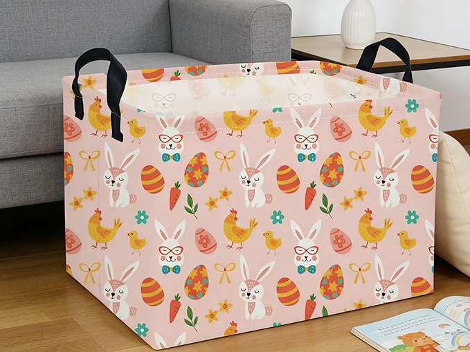 Rectangle Easter Baskets Kids Baskets Cute Storage Bin Organizer Box for Room Decor Gift Basket