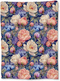 Elegant Peony Blanket, Soft Lightweight Flannel Pink and Purple Floral Throw for Couch, Bed, Travel, Living Room & Home Decor, Cozy Warm Fuzzy Blankets for Adults Women Girls 80×60 in
