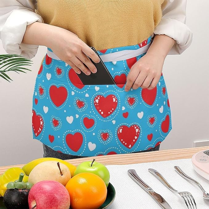 Unisex Half Waiter Waist Short Apron Waterproof Chef Works Waitress Aprons