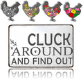 Funny DIY Magnetic Attraction Design,Vintage Chicken Decor Metal Sign, Funny Farmhouse Kitchen Wall Art, Unique Home Decor Gifts for Women, Farmhouse Style Enthusiasts, Retro Chicken Coop Accessories,8*12 Inch (Light Grey)