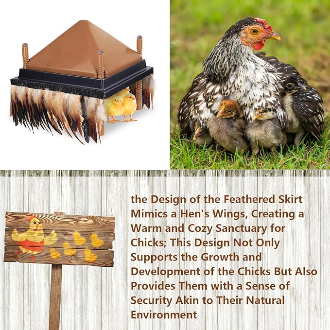 6.5FT Feathers for Chick Brooder Heating Plate,Warm and Secure As They Would Under a Mother Hen, Cuttable, Compatible with Most Chick Brooder Sizes (1Pcs 6.5FT)