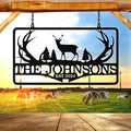 Personalized Deer Metal Sign, Custom Farm Sign, Custom Farm Metal Signs Outdoor, Customized Family Name Signs for Farms, Ranch, Farmhouse, Housewarming Rancher Gifts