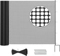 DoCred Plastic Fence with Stakes, 39.4in x 82ft Portable Poultry Fencing Net Mesh for Chickens & Dog, Temporary Gardening Fence Pet Barrier for Backyards, Vegetable Gardens, Lawn & Outdoor Decoration