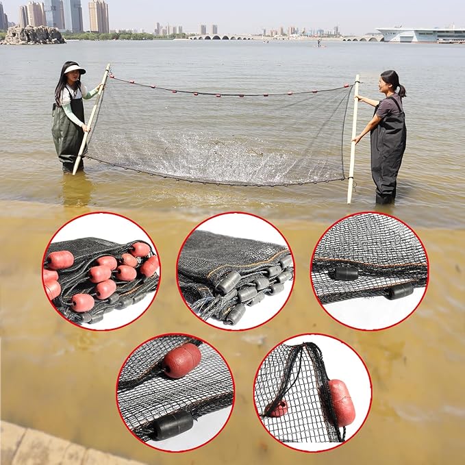 BasicGear Professional Seine Net | 5 to 50 ft | Ultra Strong | Maximizes Catch | Ideal for Both Commercial and Recreational Fishing