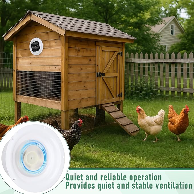 VIHOSE Rv Solar Ventilation Fan White ABS Solar Powered Ceiling Vent Exhaust Fan for RV, Camper, Marine, Shed, Trailer, Chicken Coop, Dog House, with Mounting Screws, Easy Install