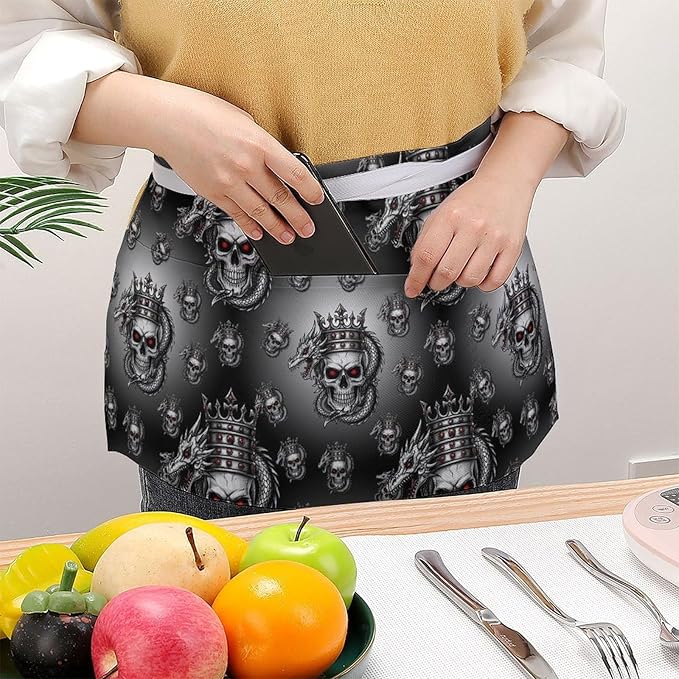 Unisex Half Waiter Waist Short Apron Waterproof Chef Works Waitress Aprons