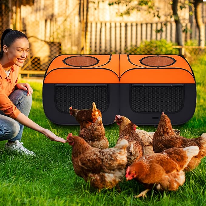 LemonRoad Large Chicken Brooder Box for Chick Starter Kit, Holds up to 50 Chicks, 73x36x26 Inch, Upgrade Dual Door, Top Shading Design, Chick Brooder Pen/playpen/Baby Chicken, Bottom Non-Detachable
