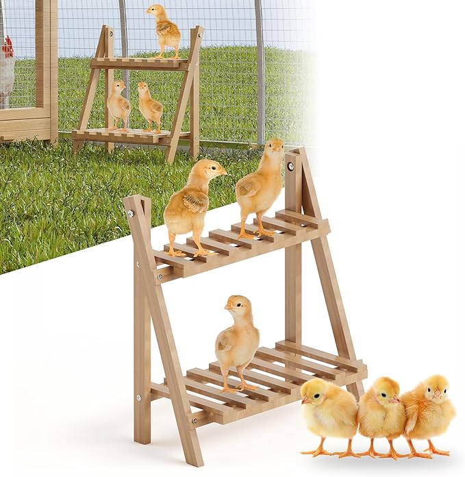 Chicken Perch, Strong Wood Chick Jungle Gym, Chickens Roosting Bar, Chicks Toys for Coop and Brooder, Chickens Coop Accessories for Chicken, Baby Chicks, Hens, Rooster, Birds