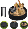 Chicken Dust Bath Tub Dust Bath for Chickens Chicken Coop Cleaner Container with 4 Ground Stakes Chicken Coop Accessory for Farms