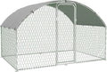9.8'x6.5'x6.5' Large Metal Chicken Coop Walk-in Poultry Cage, Outdoor with Waterproof Anti-UV Cover & Galvanized Frame, Chicken Run for Backyard Farm, Ducks, Rabbits
