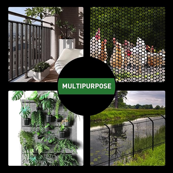15.7 in x 39.3 FT Black Chicken Wire mesh,Comes with 60 Twist Ties,Plastic Chicken Wire Fencing,Poultry Netting,Poultry Fence,Chicken Wire for Crafts,Plastic Garden Fencing,Floral Chicken Wire