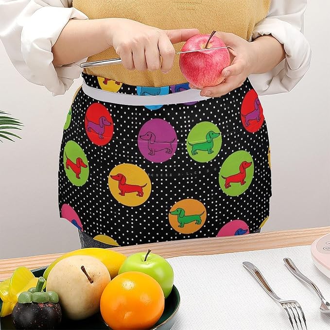 Half Apron with 3 Pockets Chef Cooking Kitchen Restaurant Aprons for Women Men