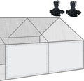 VitalCozy 2 Pcs Chicken Coop Cover Waterproof 6.3 x 3.9 ft Chicken Run Cover Coop Tarp Accessories for Winter with 50 Pcs Ball Bungees Cords for Outdoor (White)