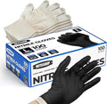 Disposable BBQ Gloves Kit – 100 Black Nitrile Gloves (5 Mil, Latex-Free) + 4 Washable Cotton Glove Liners, Non-Slip for Grilling, Smoking, Meat Handling, Food Prep (Large)