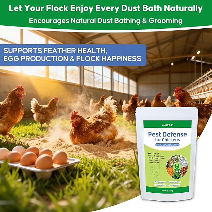 Dust Bath Herb Blend for Chickens, Feather Health Support Herbal for Chicken Coop Freshness, Natural Nesting Box Herbs for Bedding 12oz, Natural Herbal Dust Bath Powder for Hens Roosters