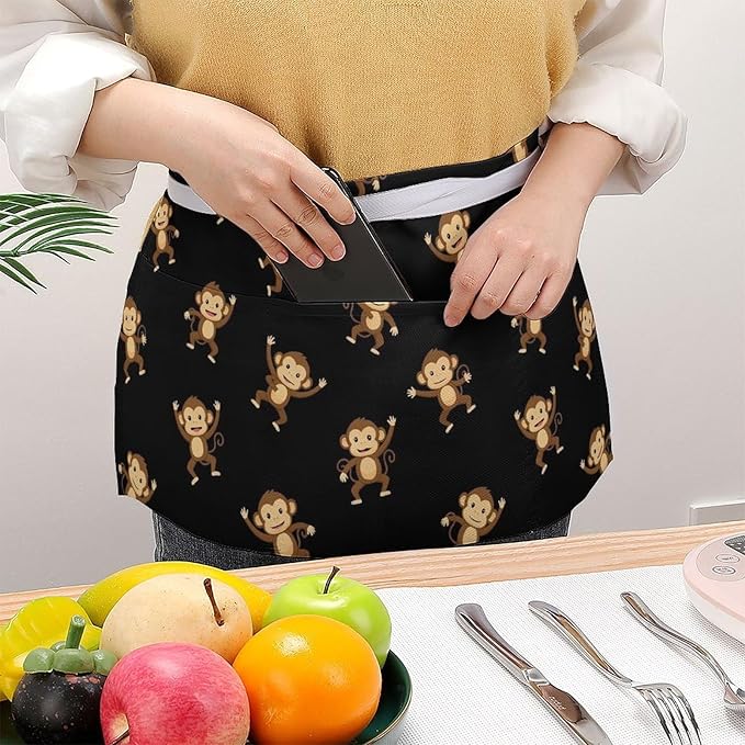 Unisex Half Waiter Waist Short Apron Waterproof Chef Works Waitress Aprons