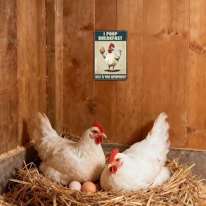 Funny Chicken Coop Sign Chicken Kitchen Decor Farmhouse Home Decor Outdoor Yard Metal Sign For Home Garden 8×12 Tin Sign