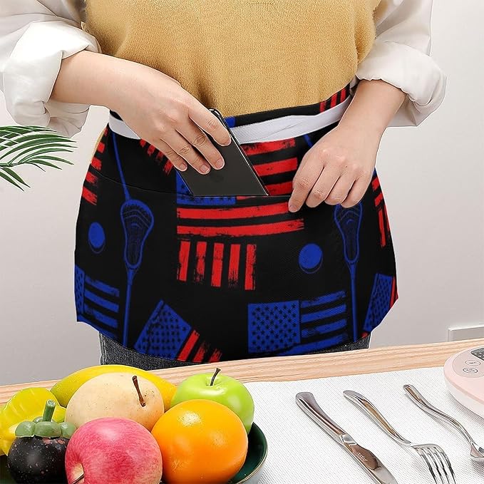 Half Apron with 3 Pockets Chef Cooking Kitchen Restaurant Aprons for Women Men