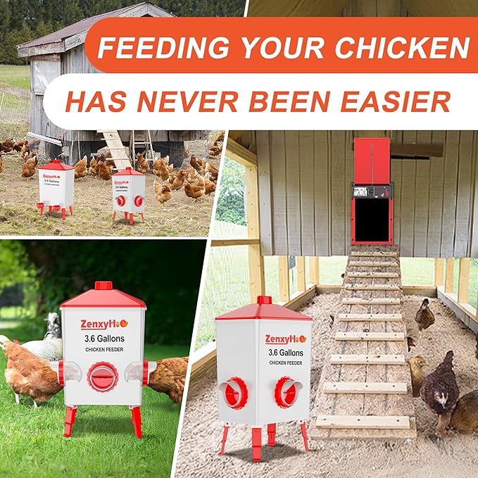 DIY Chicken Feeders No Waste, 6 Ports Poultry Feeder with Hole Saw for Buckets Troughs